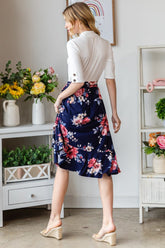 Elegant Floral Wrap Ruffled Skirt | Women's Fashion Statement